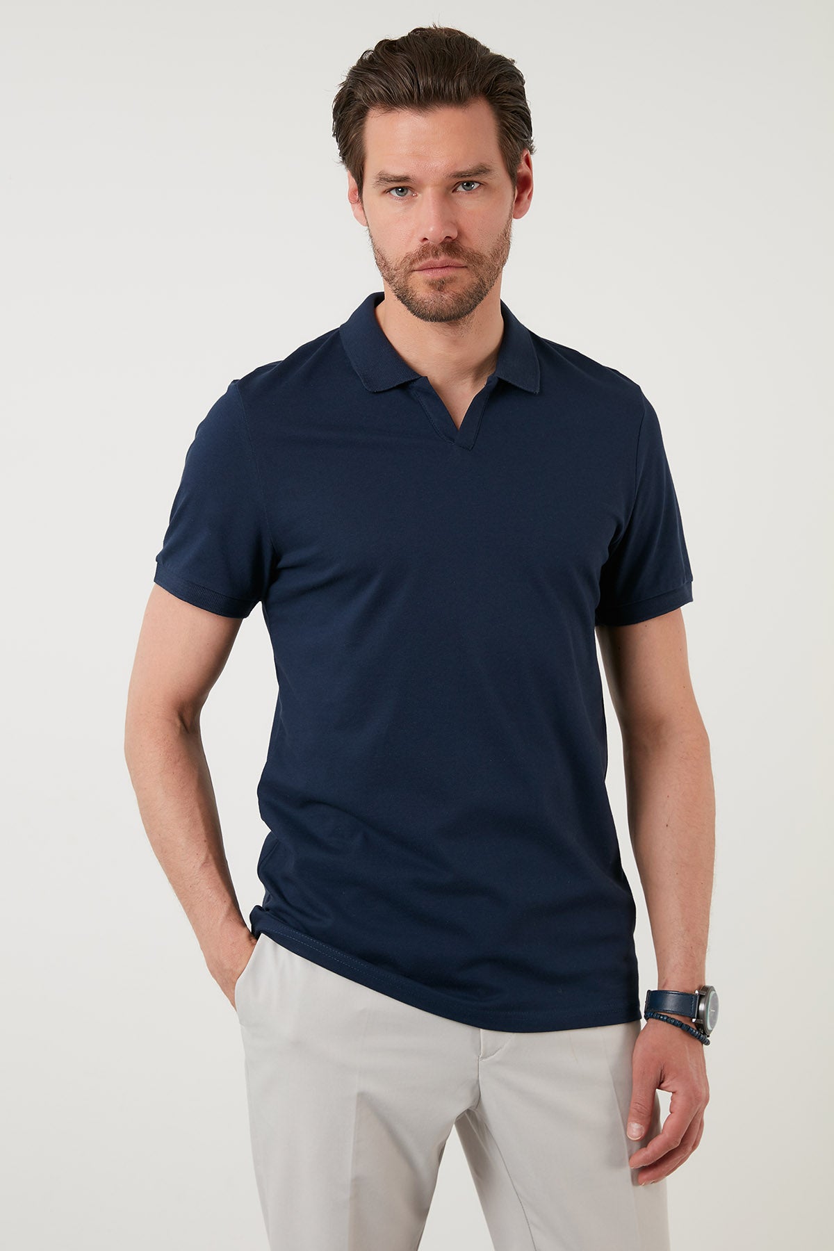 Buratti Slim Fit Pamuklu Erkek Polo Yaka T Shirt 5902141 İNDİGO