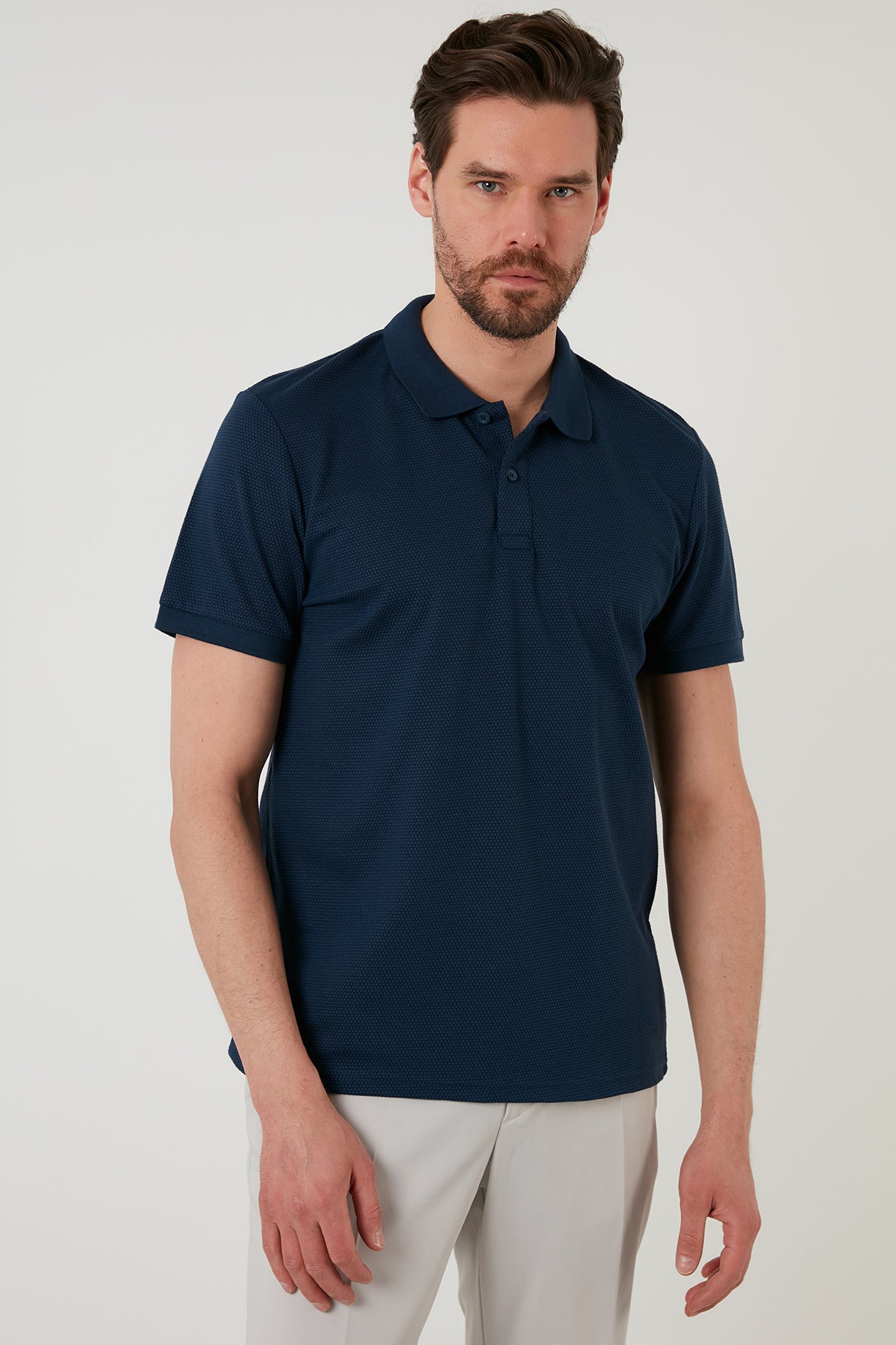 Buratti Regular Fit Pamuklu Düğmeli Erkek Polo Yaka T Shirt 5902326 İNDİGO