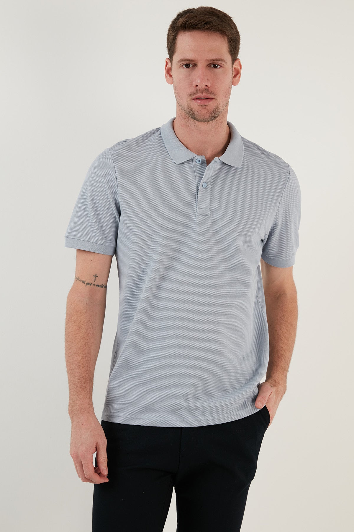 Buratti Regular Fit Pamuklu Düğmeli Erkek Polo Yaka T Shirt 5902326 AÇIK GRİ