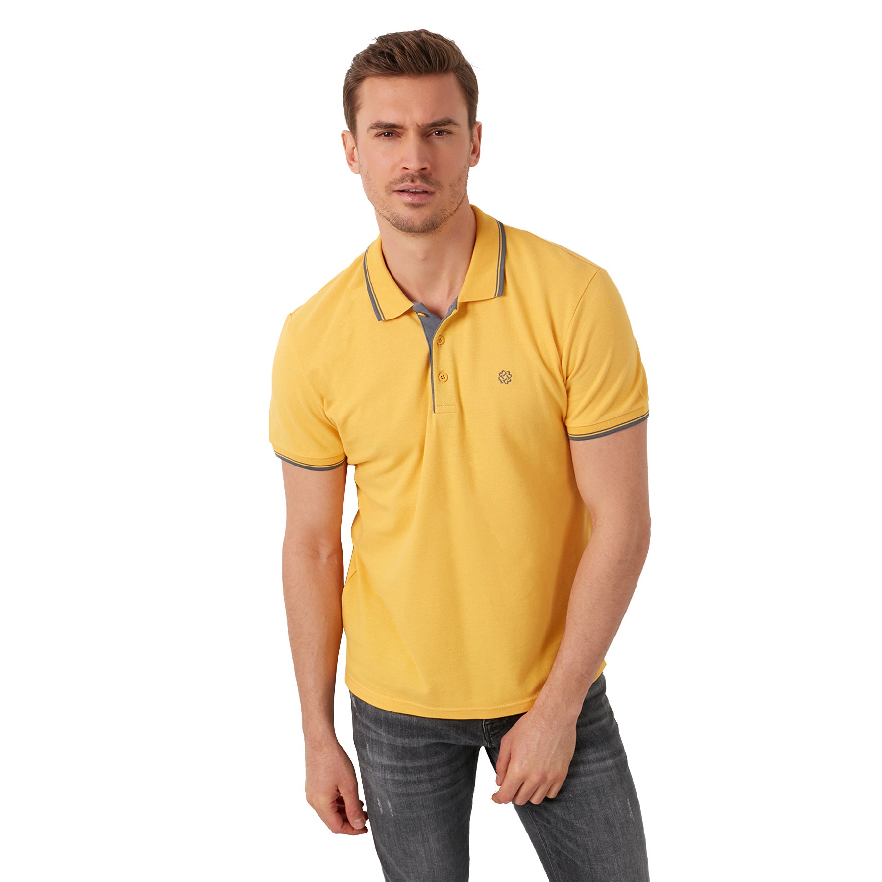 Buratti % 100 Pamuk Düğmeli Slim Fit Erkek Polo T Shirt 5902118 HARDAL