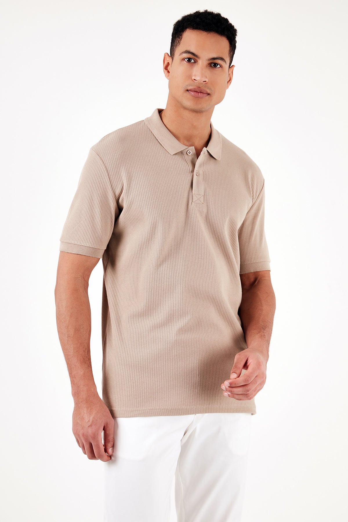 Buratti Pamuklu Slim Fit Düğmeli Erkek Polo T Shirt 5902281 VİZON