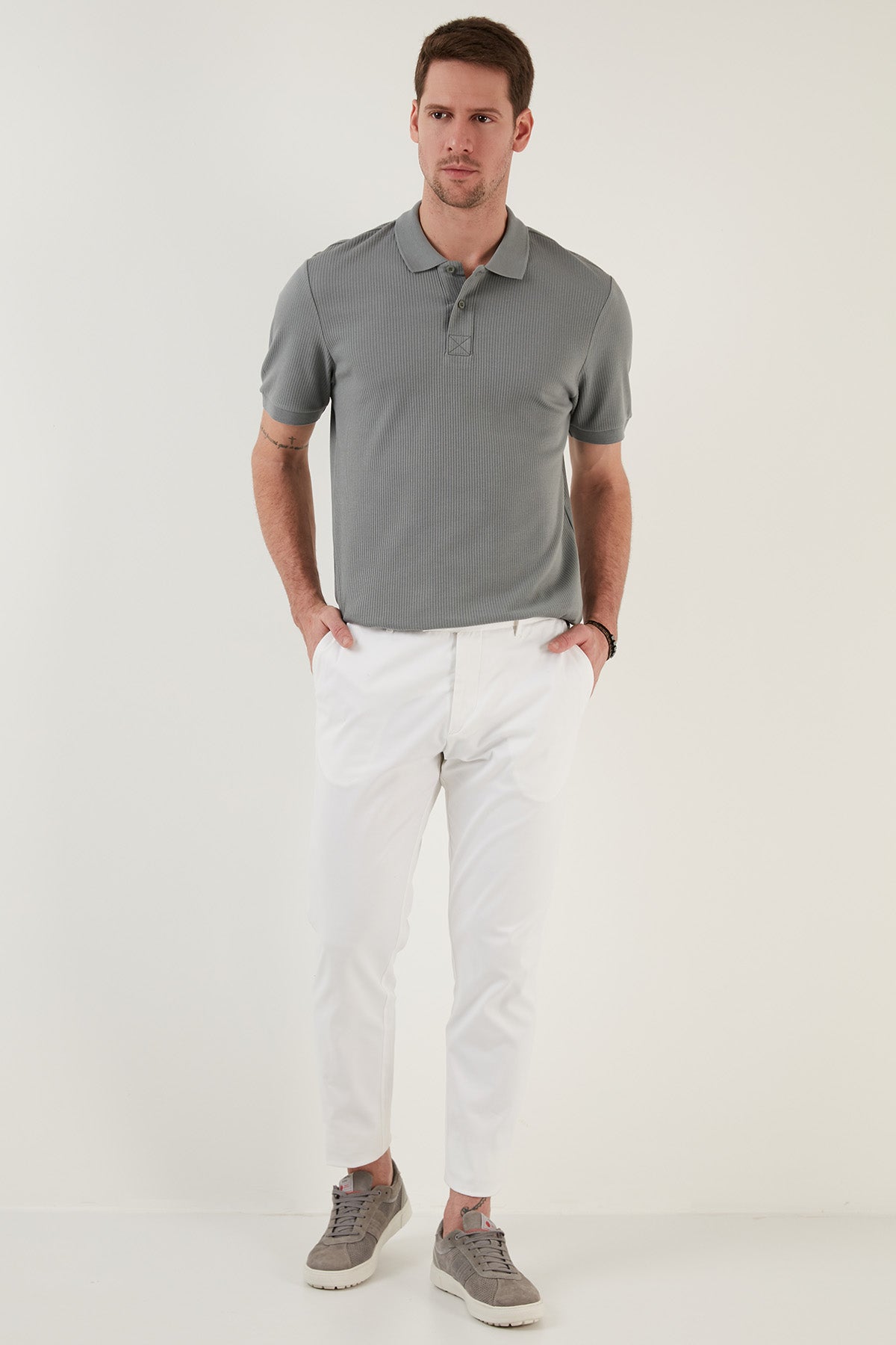 Buratti Pamuklu Slim Fit Düğmeli Erkek Polo T Shirt 5902281 AÇIK HAKİ