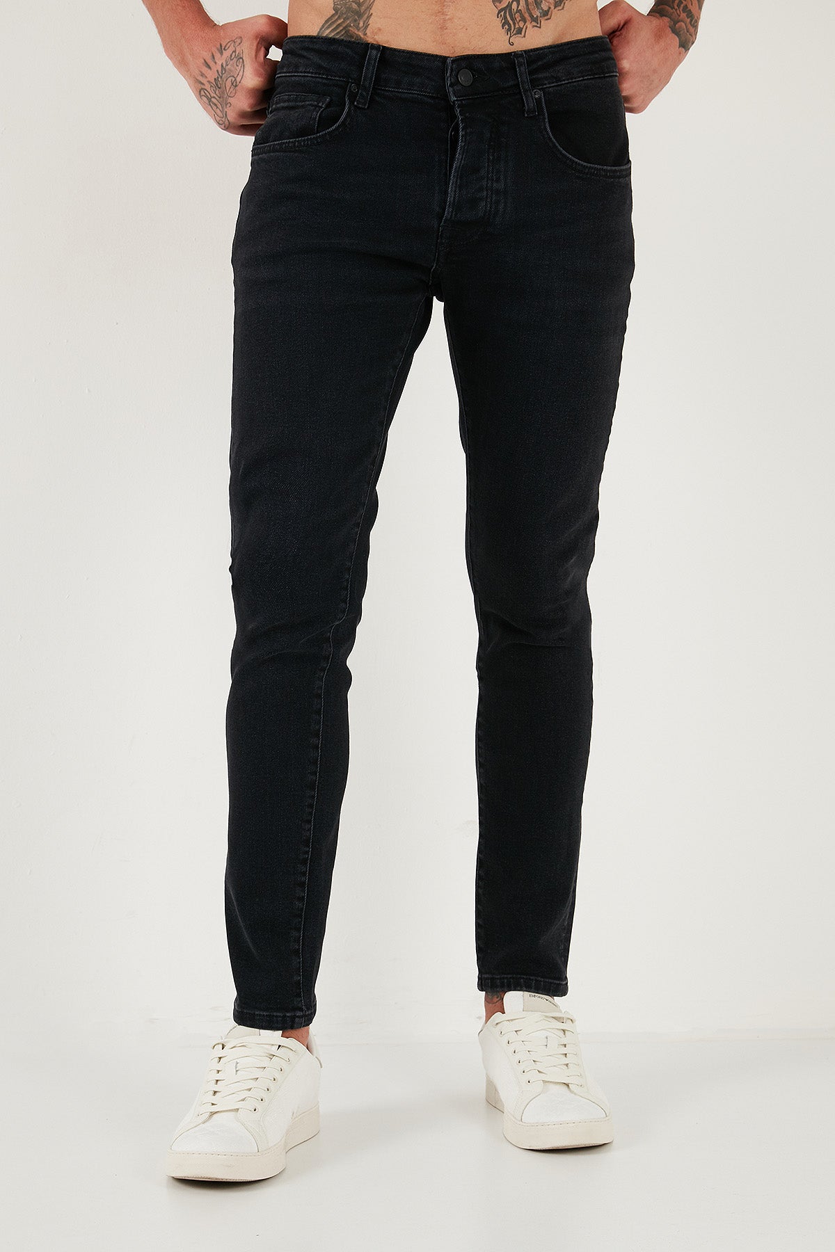 Buratti Pamuklu Slim Fit Normal Bel Dar Paça Jeans Erkek Kot Pantolon 1115C14NAPOLI SİYAH