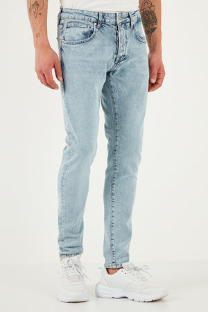 Buratti Streç Pamuklu Slim Fit Normal Bel Dar Paça Jeans Erkek Kot Pantolon 1115S601NAPOLI AÇIK MAVİ