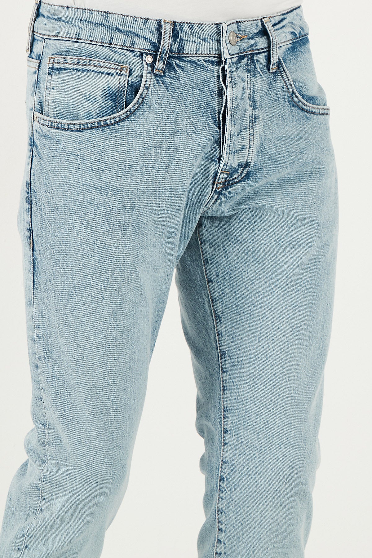 Buratti Streç Pamuklu Slim Fit Normal Bel Dar Paça Jeans Erkek Kot Pantolon 1115S601NAPOLI AÇIK MAVİ