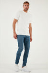 Buratti Streç Pamuklu Slim Fit Normal Bel Dar Paça Jeans Erkek Kot Pantolon 1115S60NAPOLI MAVİ