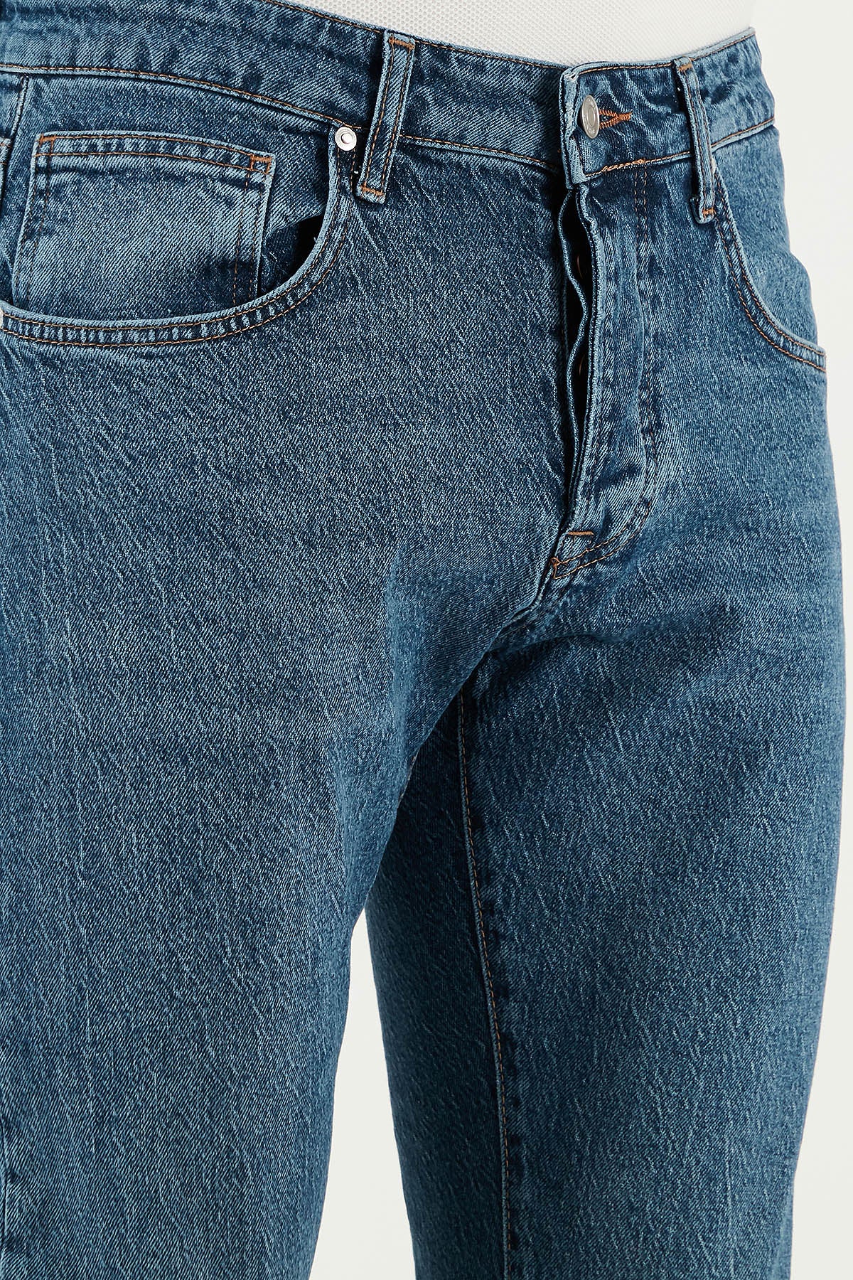 Buratti Streç Pamuklu Slim Fit Normal Bel Dar Paça Jeans Erkek Kot Pantolon 1115S60NAPOLI MAVİ