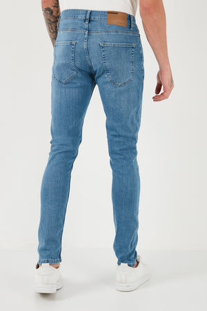 Buratti Pamuklu Normal Bel Slim Fit Dar Paça Jeans Erkek Kot Pantolon 1122J107ANAPOLI MAVİ