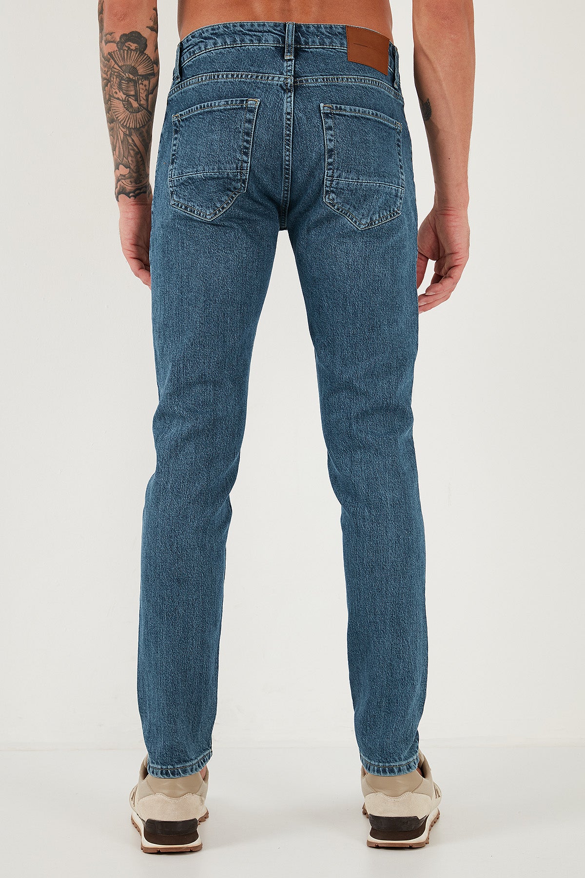 Buratti Pamuklu Slim Fit Normal Bel Dar Paça Jeans Erkek Kot Pantolon 1124C041NAPOLI MAVİ