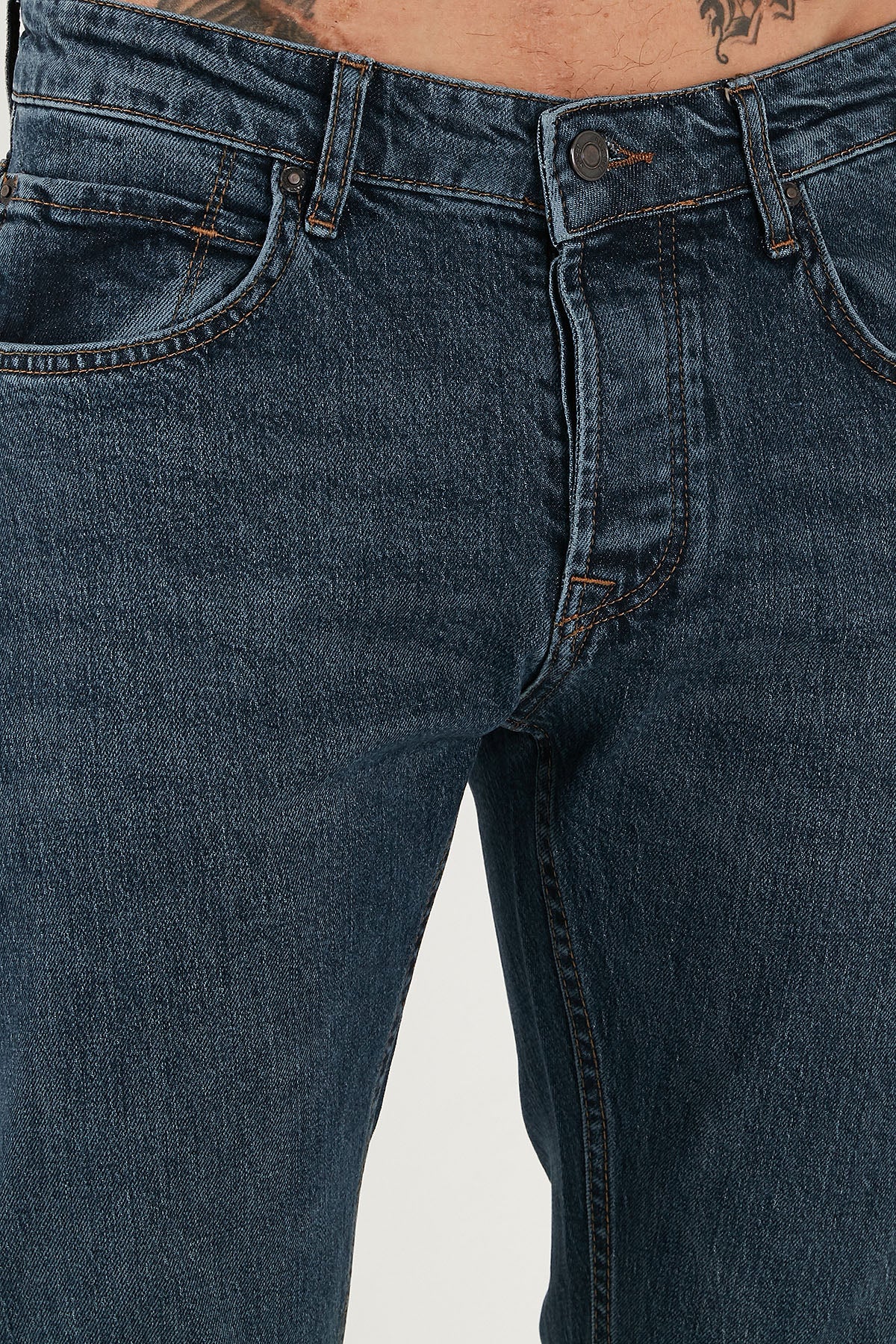 Buratti Pamuklu Slim Fit Normal Bel Dar Paça Jeans Erkek Kot Pantolon 1124C04NAPOLI LACİVERT