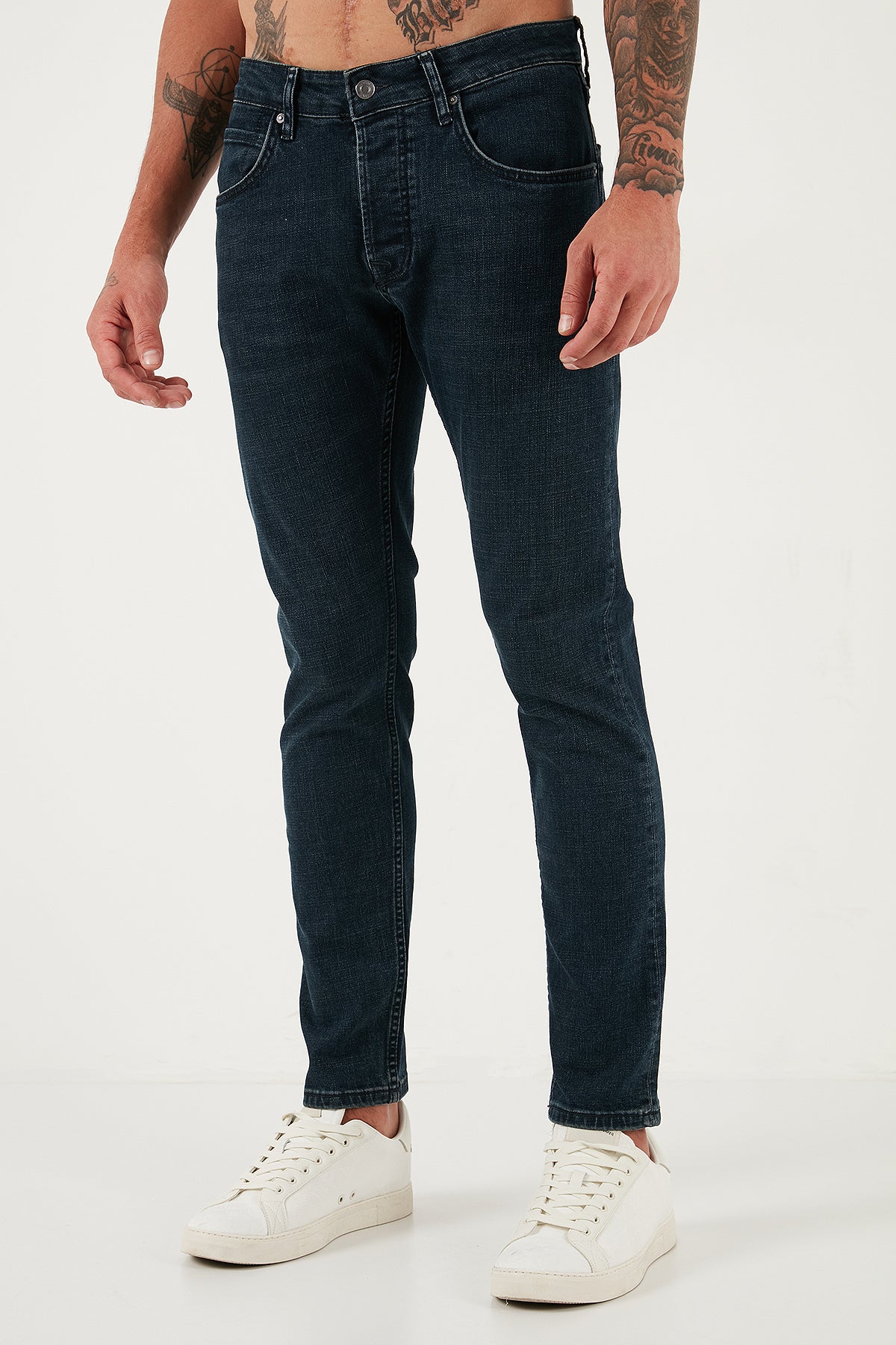 Buratti Streç Pamuklu Slim Fit Normal Bel Dar Paça Jeans Erkek Kot Pantolon 1124C46NAPOLI MAVİ