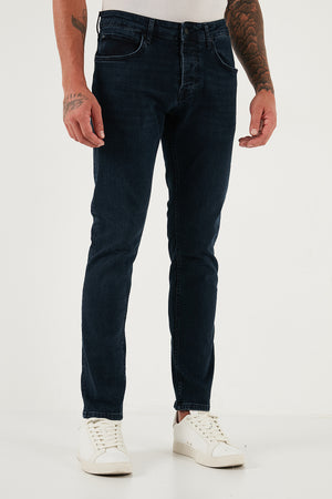 Buratti Streç Pamuklu Slim Fit Normal Bel Dar Paça Jeans Erkek Kot Pantolon 1124C47NAPOLI LACİVERT