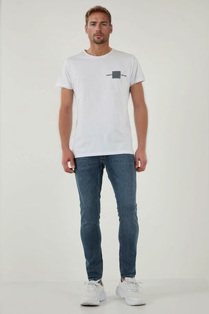 Buratti Streç Pamuklu Slim Fit Normal Bel Dar Paça Jeans Erkek Kot Pantolon 1124S62NAPOLI MAVİ