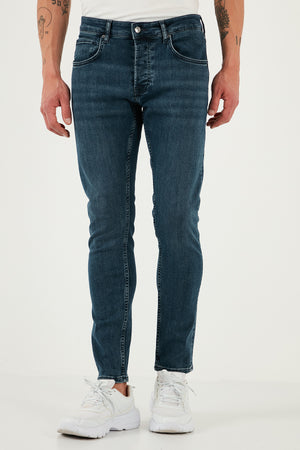Buratti Streç Pamuklu Slim Fit Normal Bel Dar Paça Jeans Erkek Kot Pantolon 1124S77NAPOLI MAVİ
