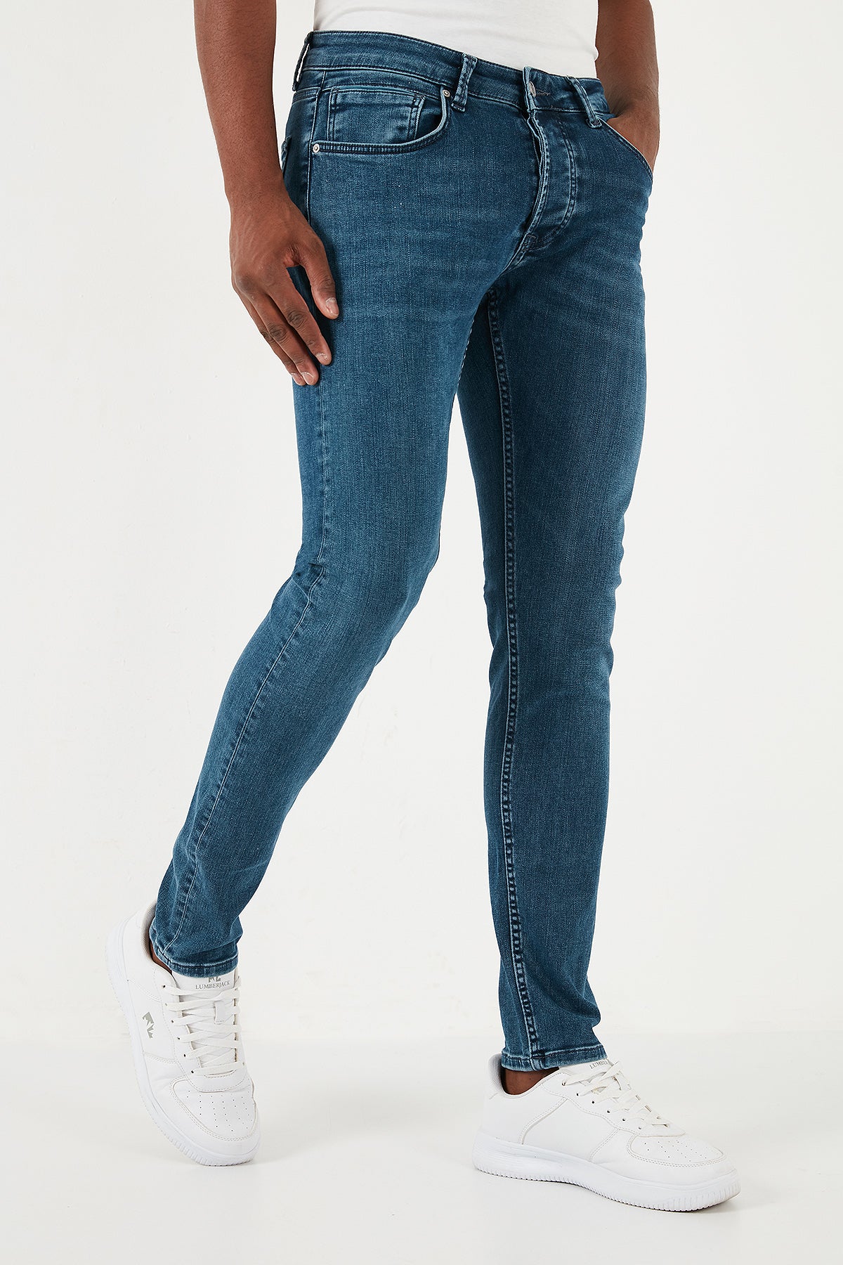 Buratti Streç Pamuklu Slim Fit Normal Bel Dar Paça Jeans Erkek Kot Pantolon 1131S12NAPOLI PETROL