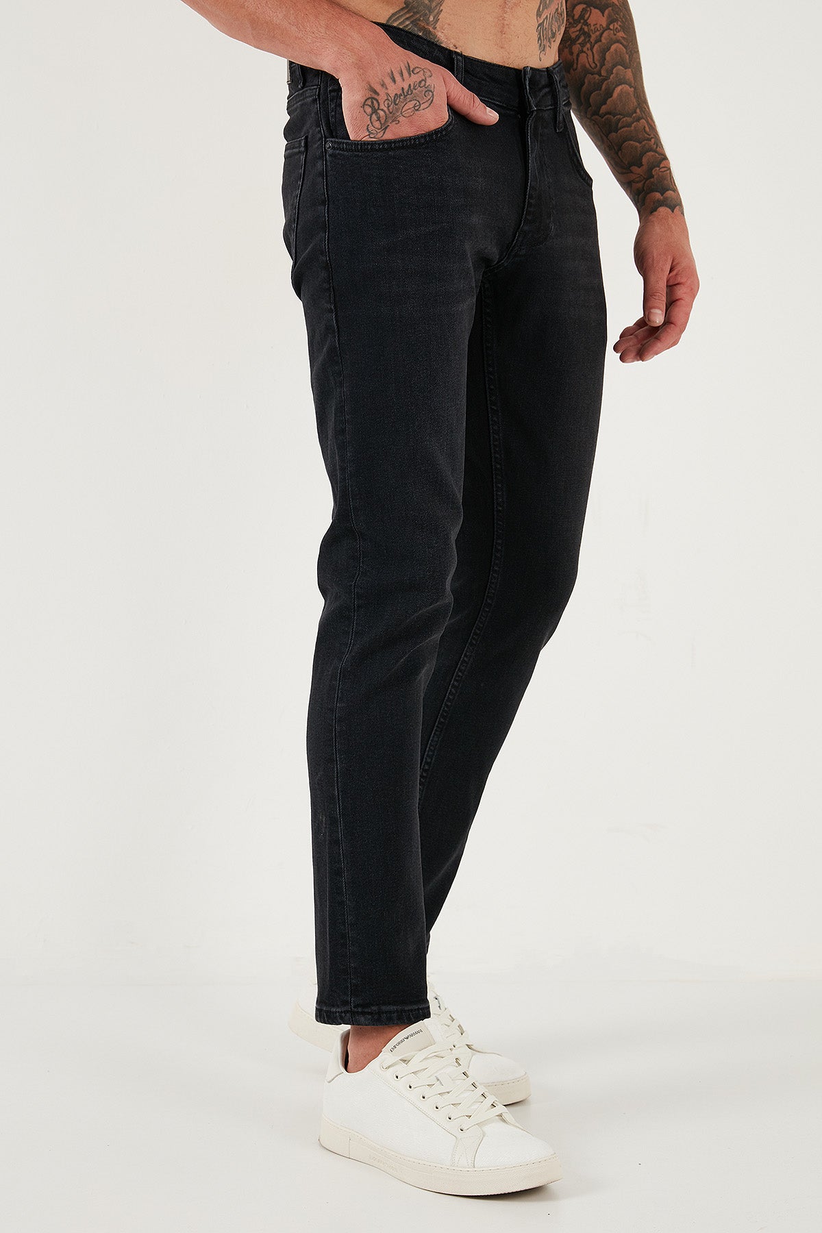 Buratti Pamuklu Regular Fit Normal Bel Boru Paça Jeans Erkek Kot Pantolon 2203C14PARMA SİYAH