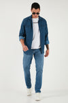 Buratti Pamuklu Regular Fit Normal Bel Boru Paça Jeans Erkek Kot Pantolon 2203C281PARMA MAVİ
