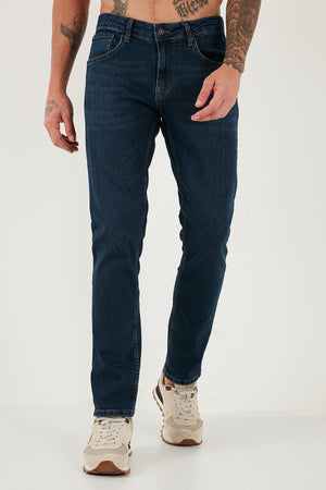 Buratti Pamuklu Regular Fit Normal Bel Boru Paça Jeans Erkek Kot Pantolon 2203C28PARMA LACİVERT