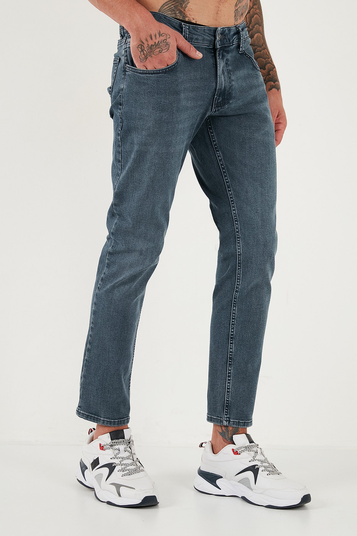 Buratti Pamuklu Regular Fit Normal Bel Boru Paça Jeans Erkek Kot Pantolon 2211C02PARMA MAVİ