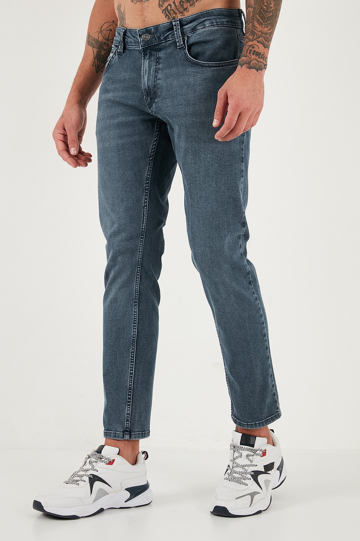 Buratti Pamuklu Regular Fit Normal Bel Boru Paça Jeans Erkek Kot Pantolon 2211C02PARMA MAVİ
