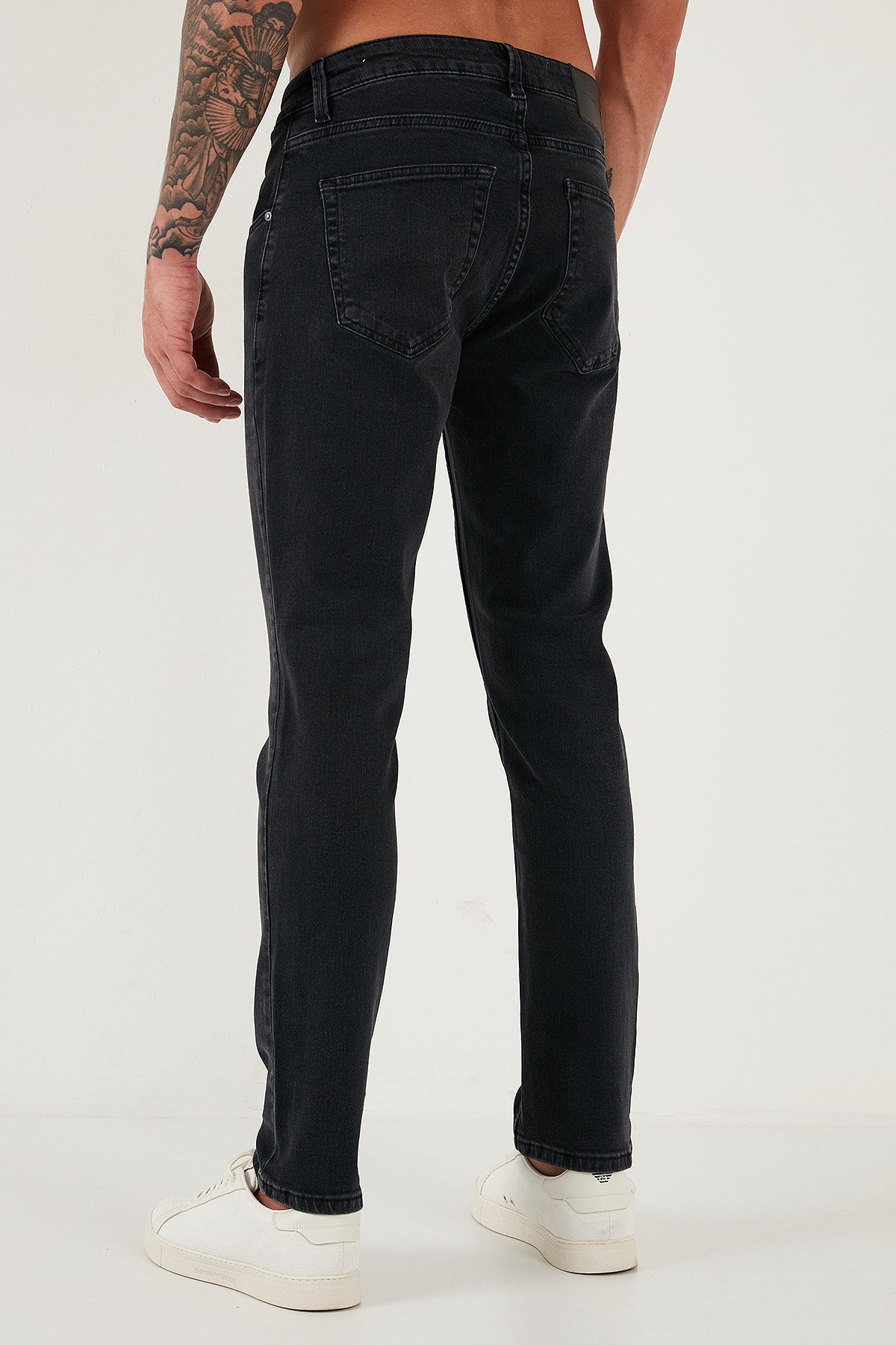 Buratti Pamuklu Regular Fit Normal Bel Boru Paça Jeans Erkek Kot Pantolon 2211C03PARMA Füme Siyah