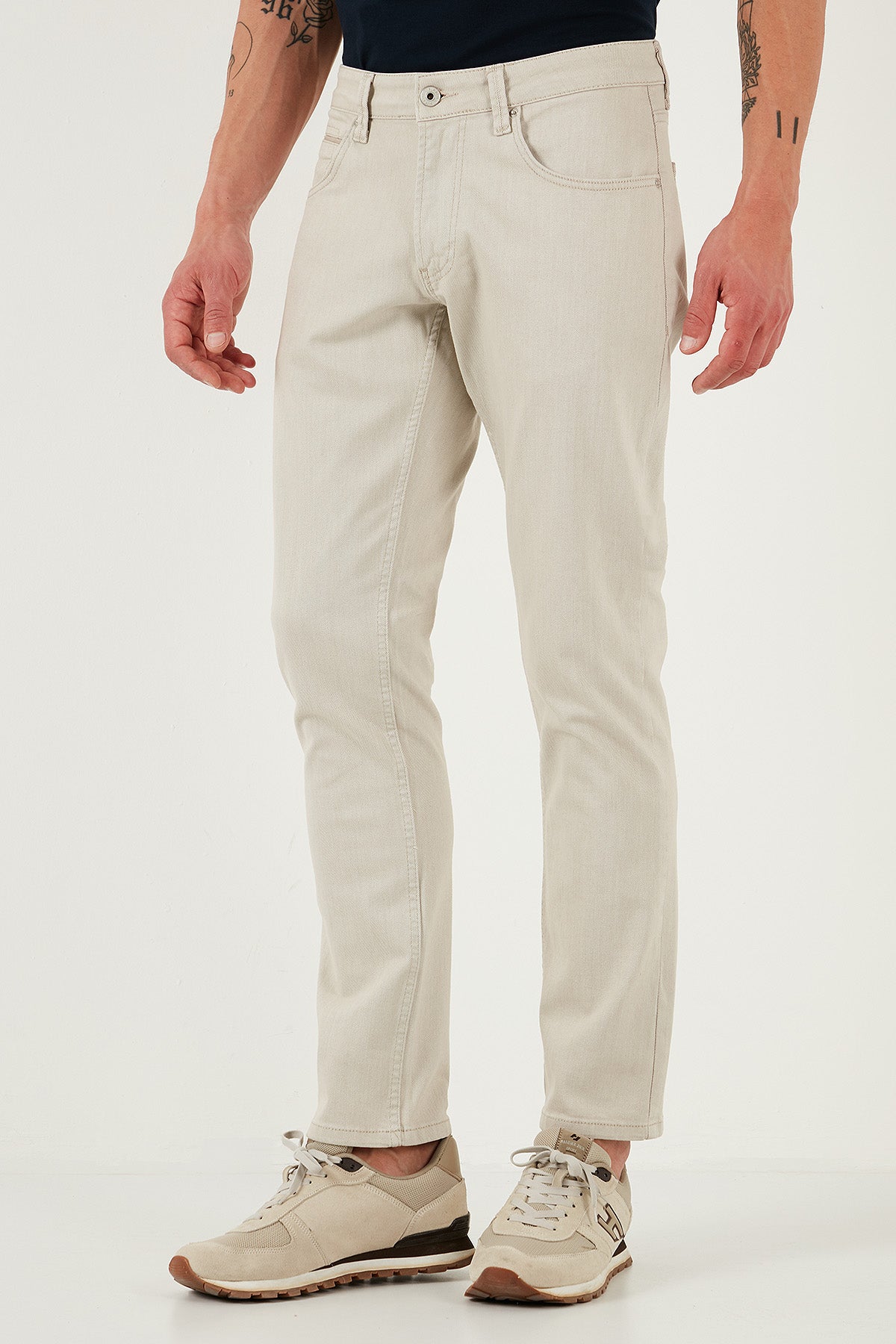 Buratti Pamuklu Regular Fit Normal Bel Boru Paça Jeans Erkek Kot Pantolon 2211S66PARMA NATUREL