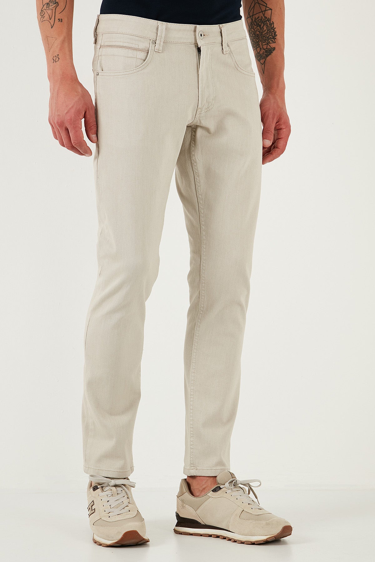 Buratti Pamuklu Regular Fit Normal Bel Boru Paça Jeans Erkek Kot Pantolon 2211S66PARMA NATUREL