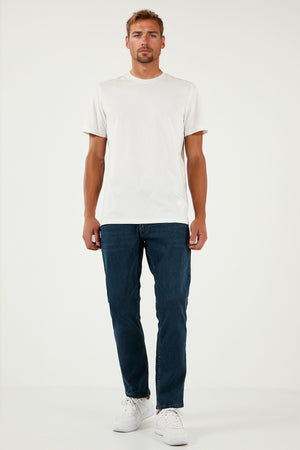 Buratti Pamuklu Regular Fit Normal Bel Boru Paça Jeans Erkek Kot Pantolon 2211S75PARMA LACİVERT
