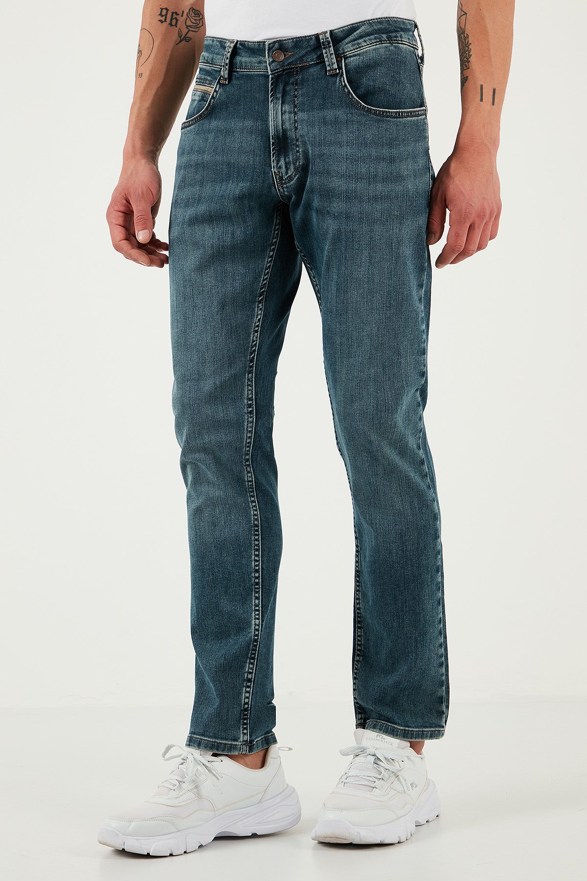 Buratti Pamuklu Regular Fit Normal Bel Boru Paça Jeans Erkek Kot Pantolon 2211S76PARMA MAVİ