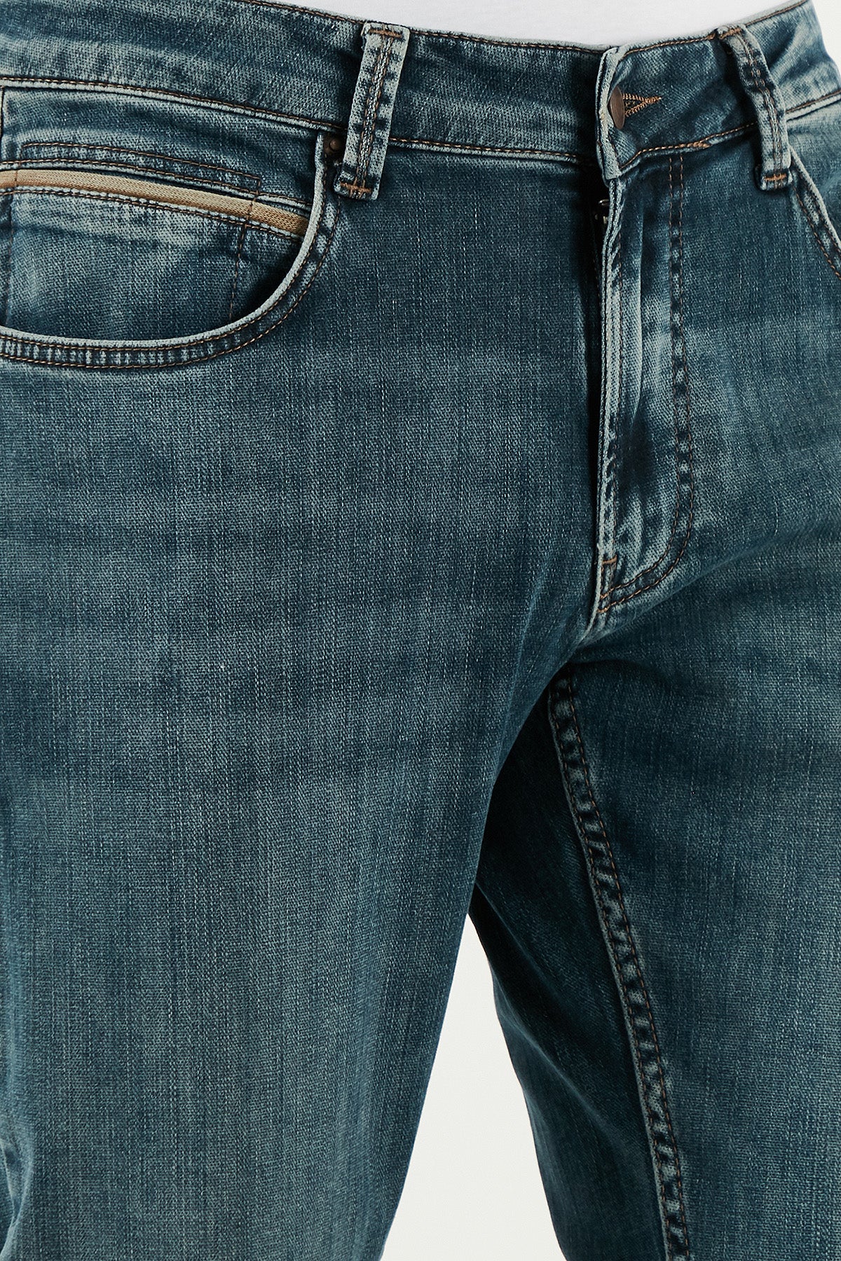 Buratti Pamuklu Regular Fit Normal Bel Boru Paça Jeans Erkek Kot Pantolon 2211S76PARMA MAVİ