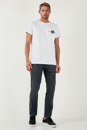 Buratti Pamuklu Regular Fit Normal Bel Boru Paça Jeans Erkek Kot Pantolon 2211S78PARMA SİYAH-SAKS