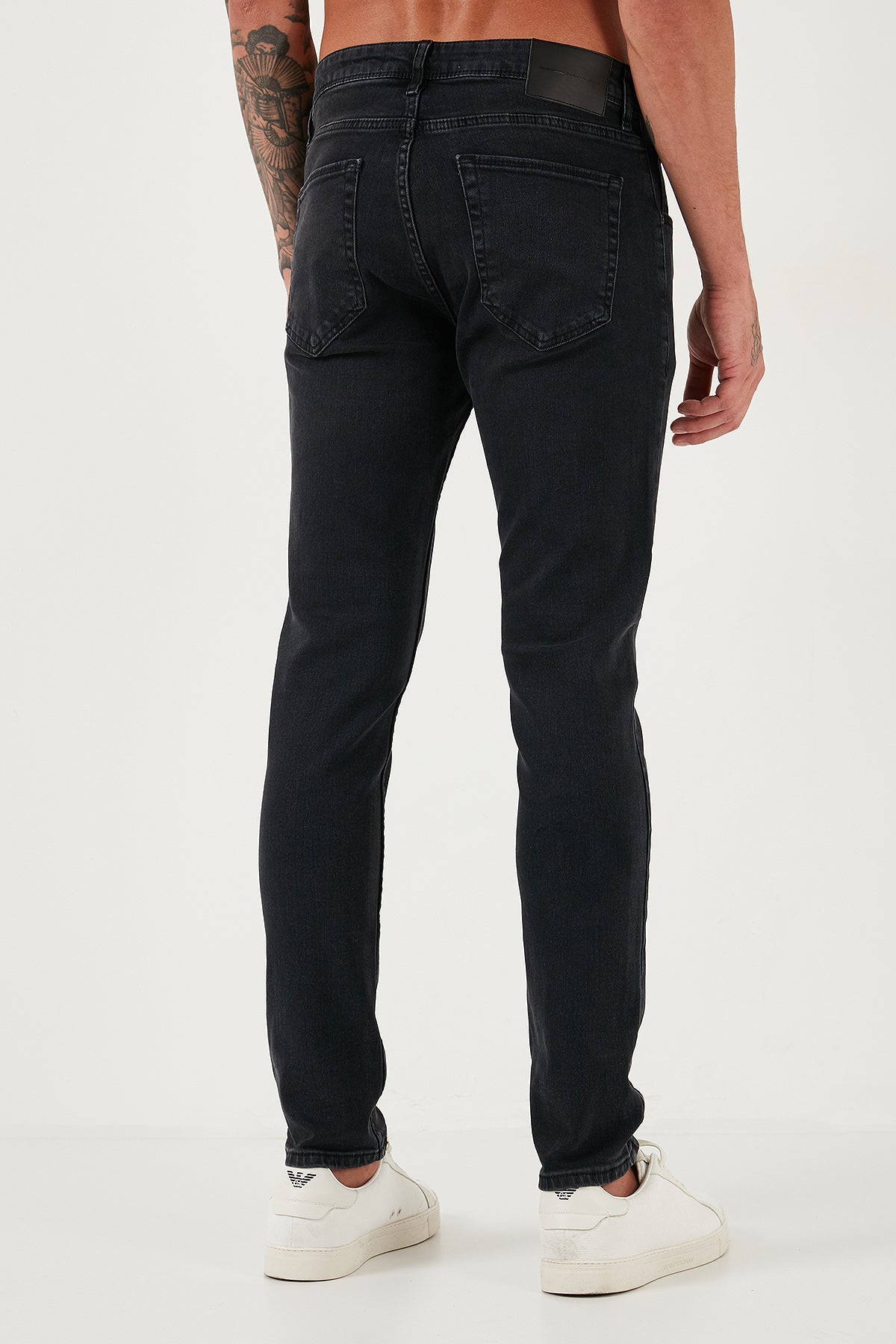Buratti Streç Pamuklu Slim Fit Yüksek Bel Dar Paça Jeans Erkek Kot Pantolon 3300C03TOKYO Füme Siyah