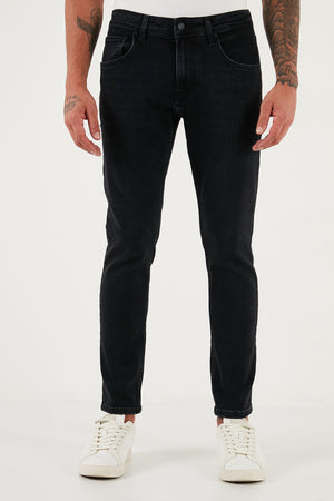 Buratti Streç Pamuklu Slim Fit Yüksek Bel Dar Paça Jeans Erkek Kot Pantolon 3300C14TOKYO SİYAH
