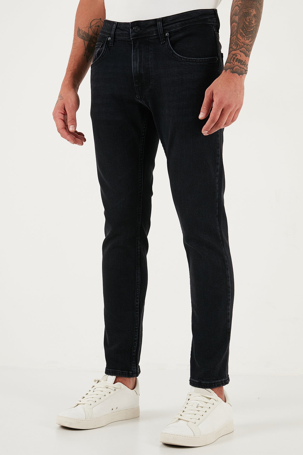 Buratti Streç Pamuklu Slim Fit Yüksek Bel Dar Paça Jeans Erkek Kot Pantolon 3300C14TOKYO SİYAH