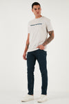 Buratti Streç Pamuklu Slim Fit Yüksek Bel Dar Paça Jeans Erkek Kot Pantolon 3300C46TOKYO MAVİ