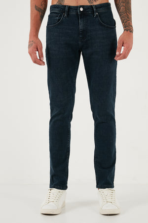 Buratti Streç Pamuklu Slim Fit Yüksek Bel Dar Paça Jeans Erkek Kot Pantolon 3300C46TOKYO MAVİ