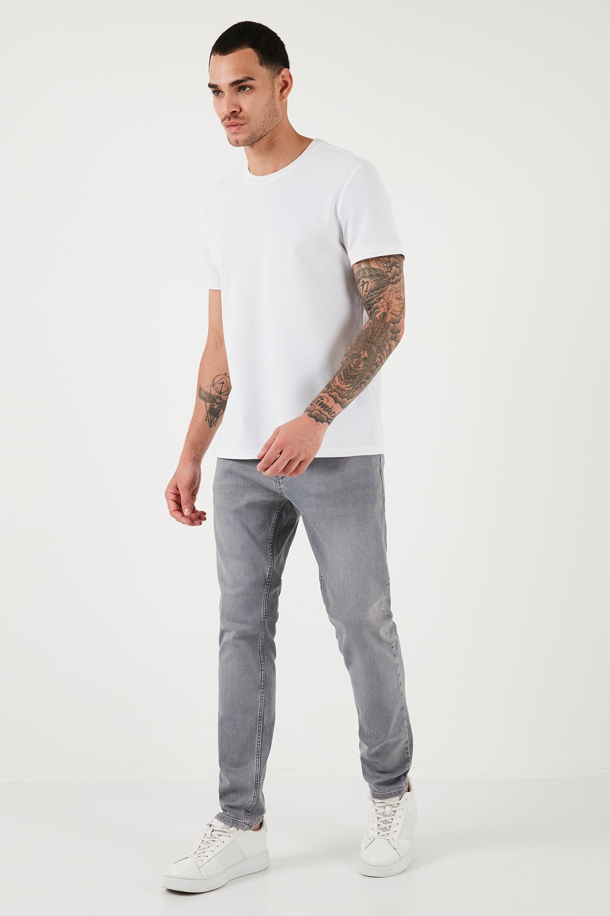 Buratti Pamuklu Yüksek Bel Slim Fit Dar Paça Jeans Erkek Kot Pantolon 3300J61TOKYO GRİ