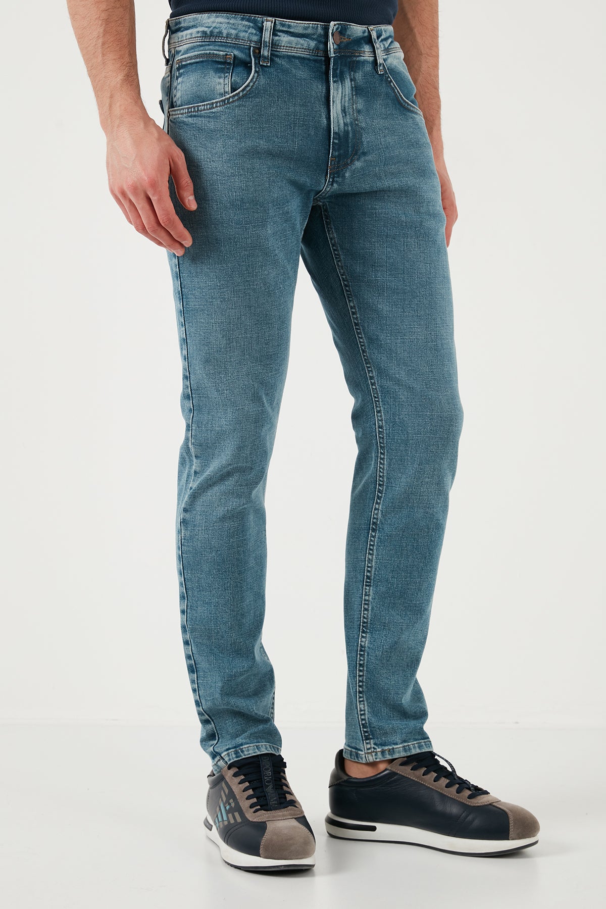 Buratti Slim Fit Yüksek Bel Dar Paça Jeans Erkek Kot Pantolon 3300S52TOKYO YEŞİL