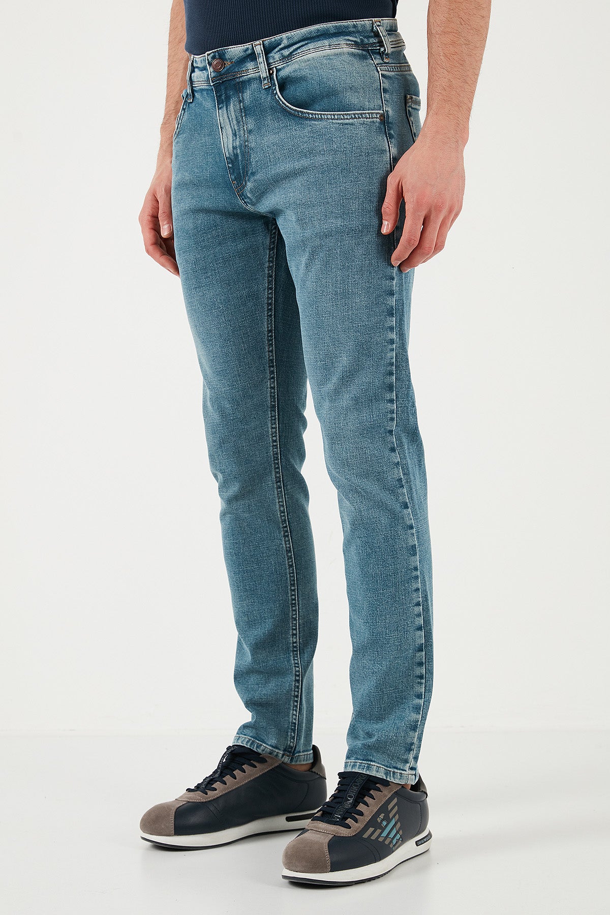 Buratti Slim Fit Yüksek Bel Dar Paça Jeans Erkek Kot Pantolon 3300S52TOKYO YEŞİL