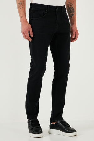 Buratti Streç Pamuklu Slim Fit Yüksek Bel Dar Paça Jeans Erkek Kot Pantolon 3300S55TOKYO SİYAH