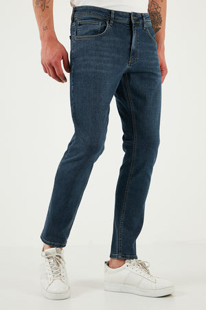Buratti Streç Pamuklu Slim Fit Yüksek Bel Dar Paça Jeans Erkek Kot Pantolon 3300S62TOKYO MAVİ
