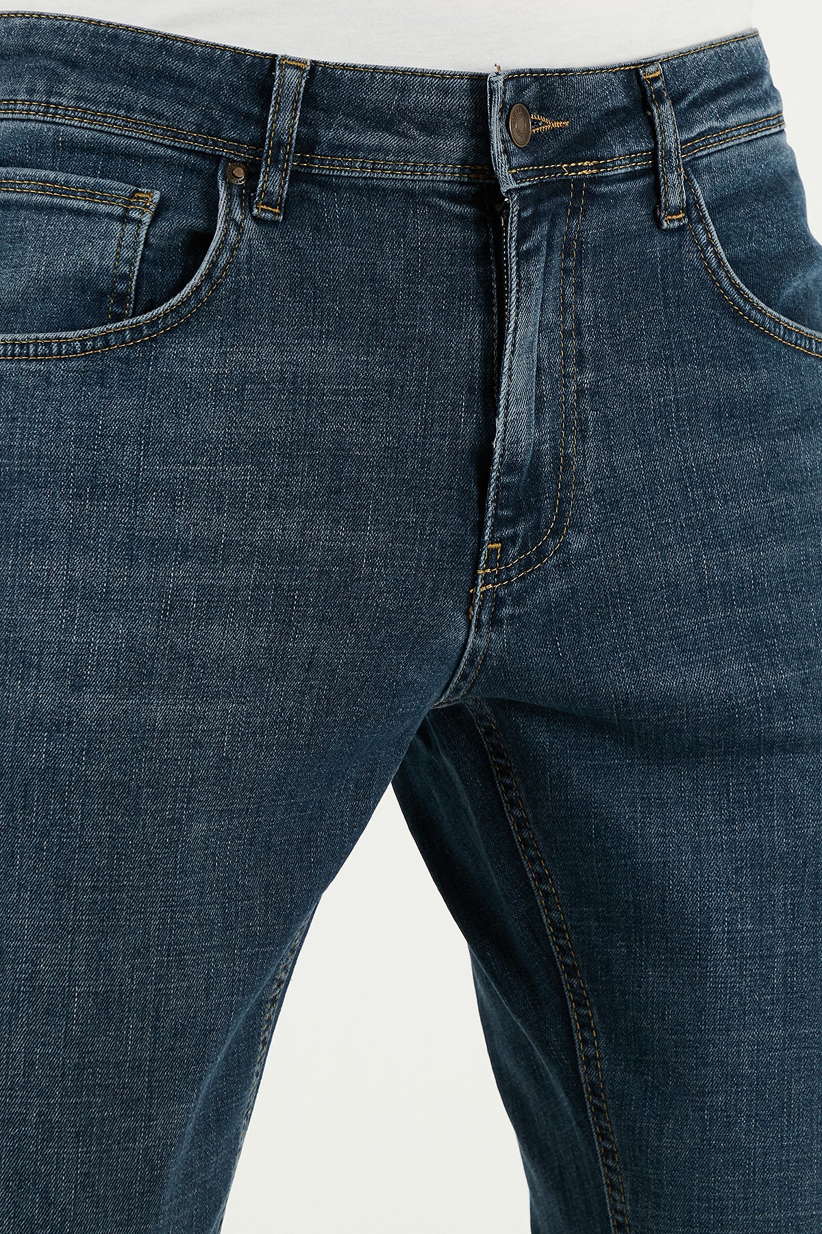 Buratti Streç Pamuklu Slim Fit Yüksek Bel Dar Paça Jeans Erkek Kot Pantolon 3300S62TOKYO MAVİ