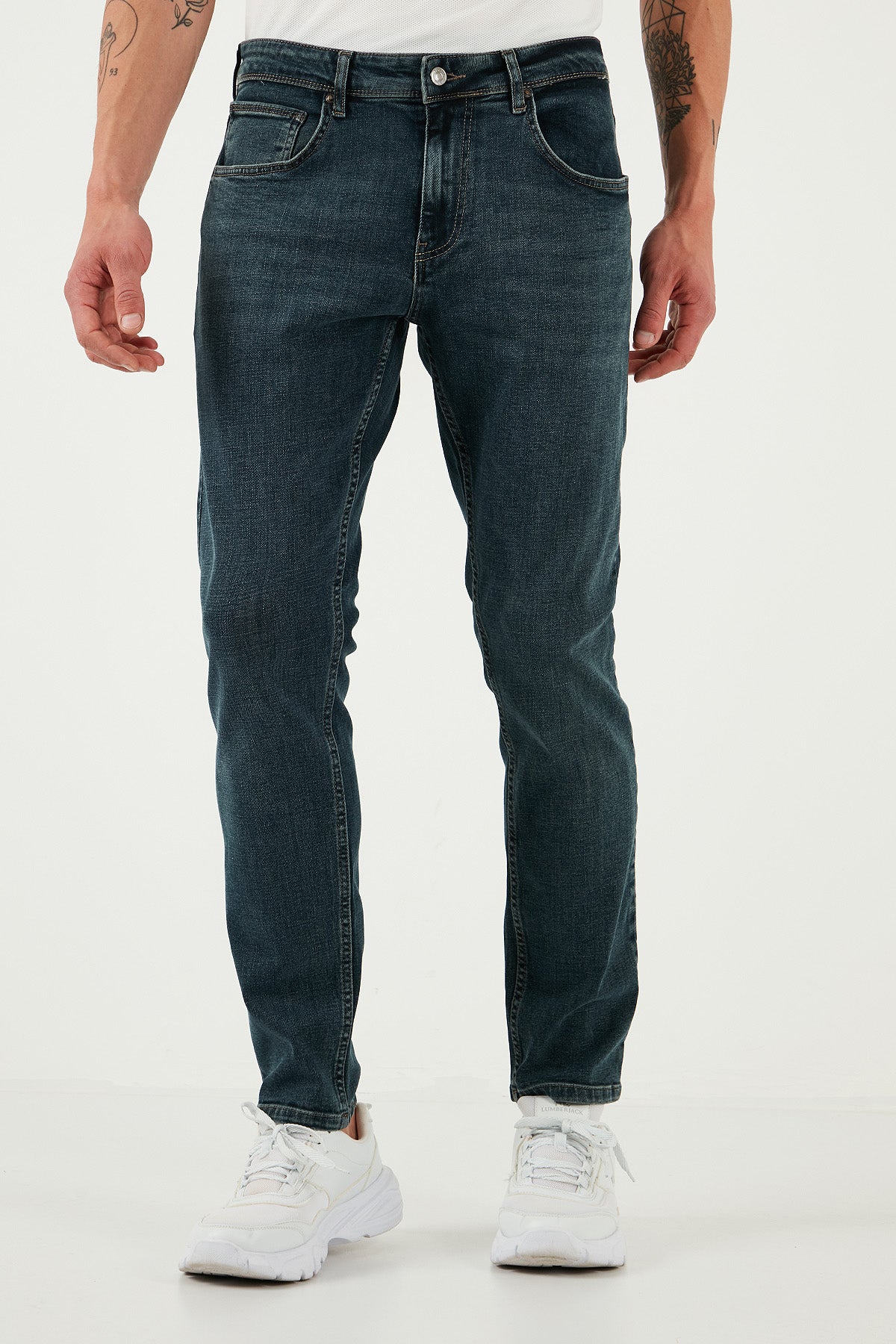 Buratti Pamuklu Slim Fit Yüksek Bel Dar Paça Jeans Erkek Kot Pantolon 3300S74TOKYO MAVİ