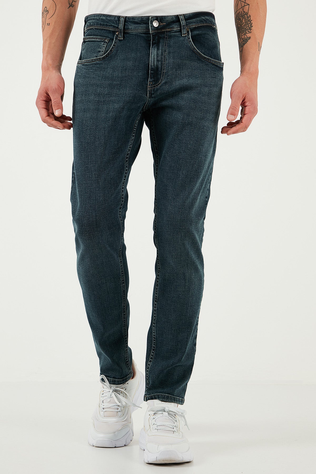 Buratti Pamuklu Slim Fit Yüksek Bel Dar Paça Jeans Erkek Kot Pantolon 3300S74TOKYO MAVİ