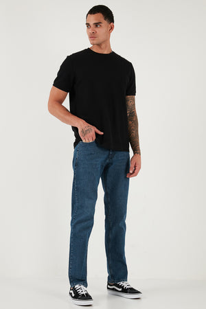 Buratti Pamuklu Comfort Fit Normal Bel Boru Paça Jeans Erkek Kot Pantolon 4400C17TEXAS MAVİ