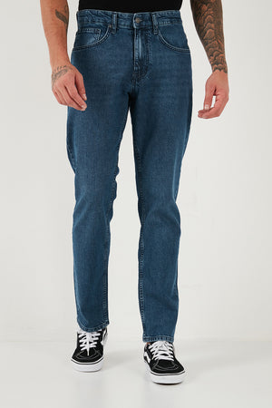 Buratti Pamuklu Comfort Fit Normal Bel Boru Paça Jeans Erkek Kot Pantolon 4400C17TEXAS MAVİ
