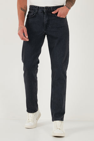 Buratti Pamuklu Comfort Fit Normal Bel Boru Paça Jeans Erkek Kot Pantolon 4400C21TEXAS SİYAH
