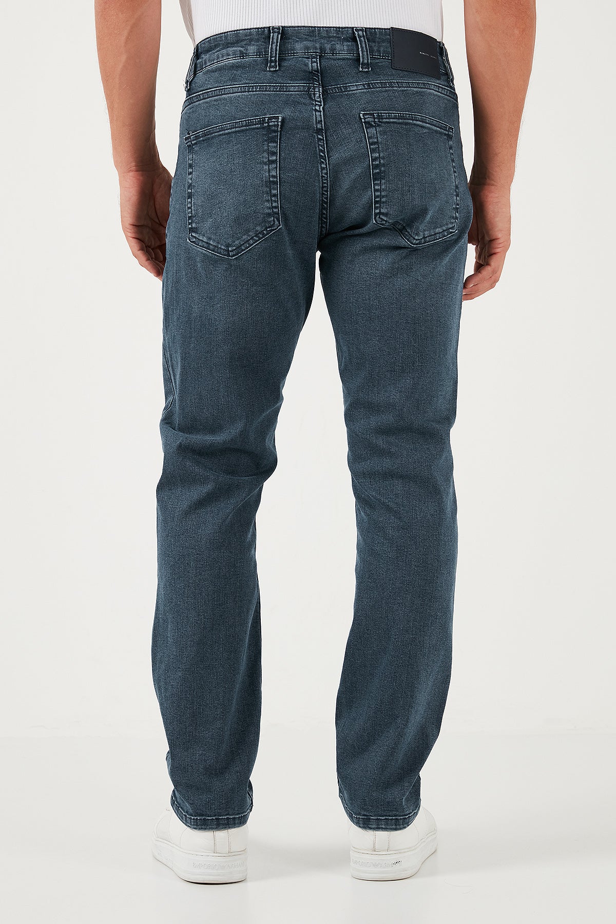 Buratti Pamuklu Yüksek Bel Comfort Fit Boru Paça Jeans Erkek Kot Pantolon 4400S02TEXAS MAVİ