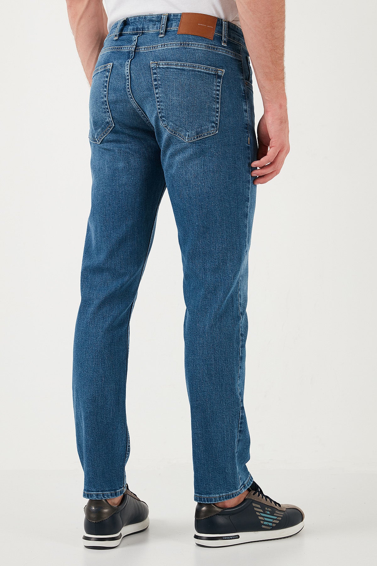 Buratti Streç Pamuklu Comfort Fit Yüksek Bel Boru Paça Jeans Erkek Kot Pantolon 4400S18TEXAS MAVİ