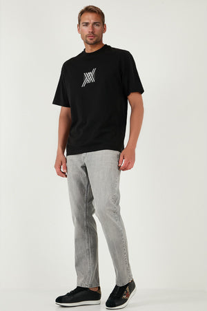 Buratti Streç Pamuklu Comfort Fit Yüksek Bel Boru Paça Jeans Erkek Kot Pantolon 4400S58TEXAS GRİ